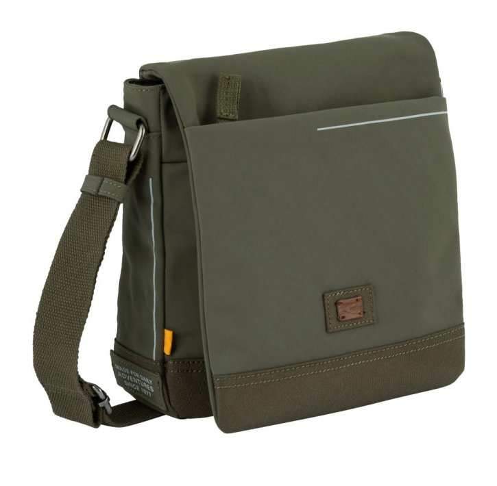 CAMEL ACTIVE CITY flap bag M top zip khaki